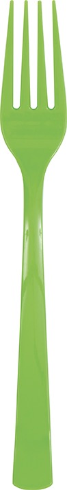 Lime Green Plastic Forks 18ct