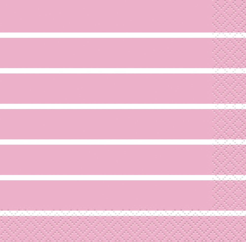 Lovely Pink Thin Stripes Beverage Napkins 16ct