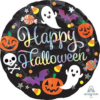 S17 Iridescent Happy Halloween 18in Balloon