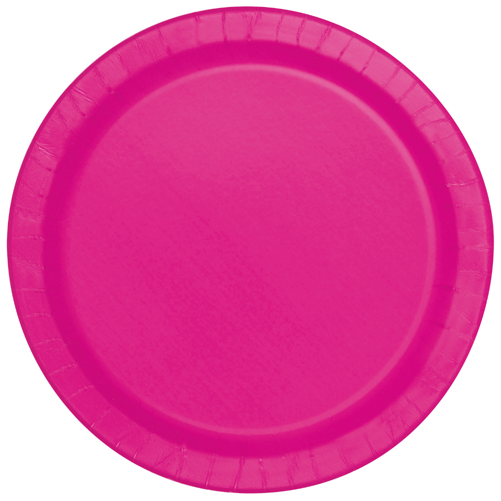 Neon Pink 10in Paper Plates 50ct