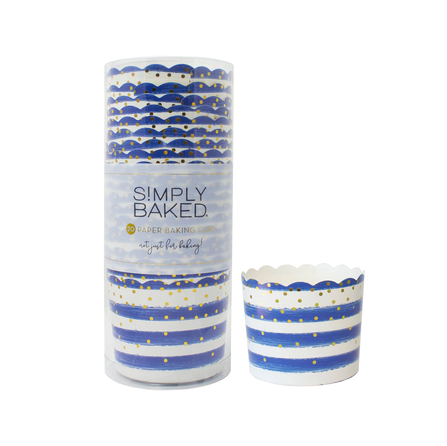 Cup Large Blue Confetti Foil/20pk