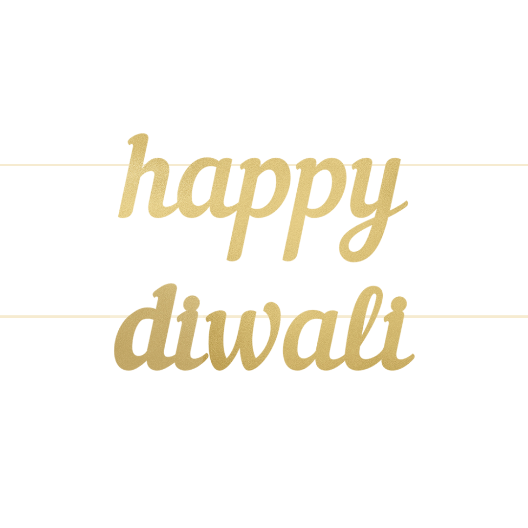 Happy Diwali Letter Banner - Gold
