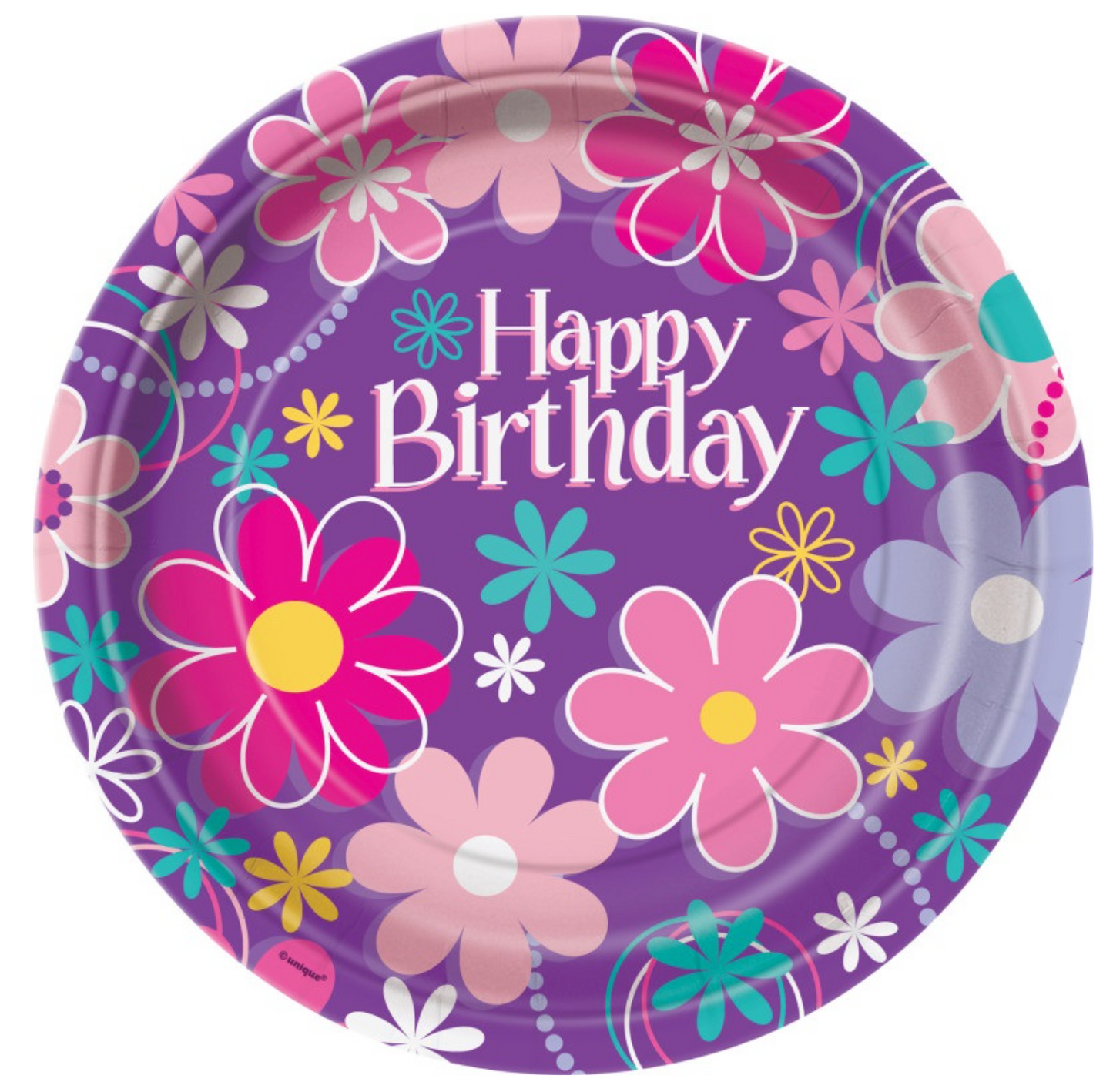 Birthday Blossoms Round 9in Dinner Plates 8ct