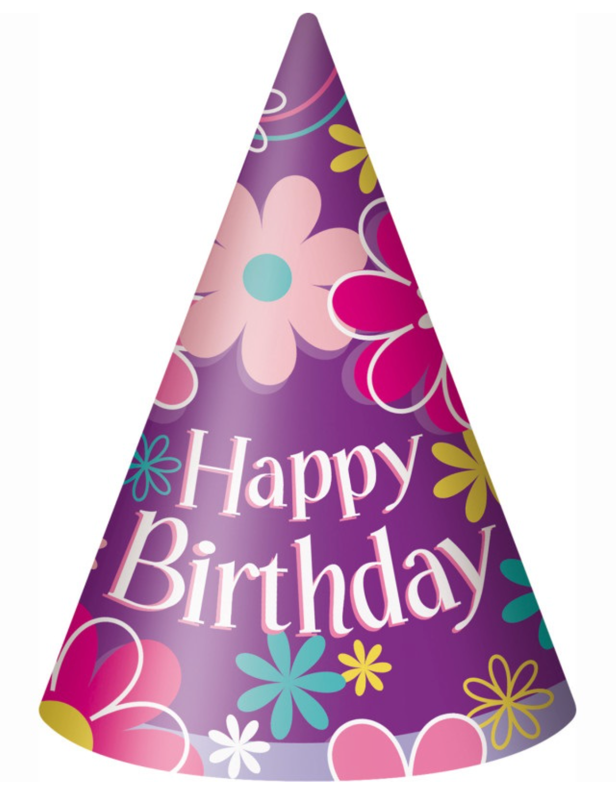 Birthday Blossoms Party Hats 8ct