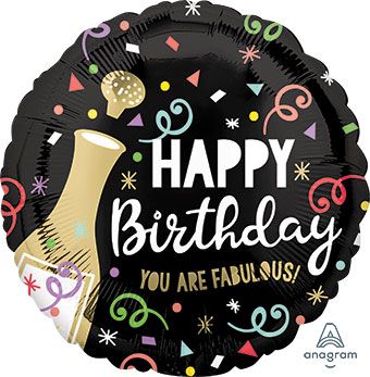 #025 Fabulous Bubbly Birthday 18in Balloon
