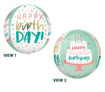 #035 Happy Cake Day Orbz Balloon