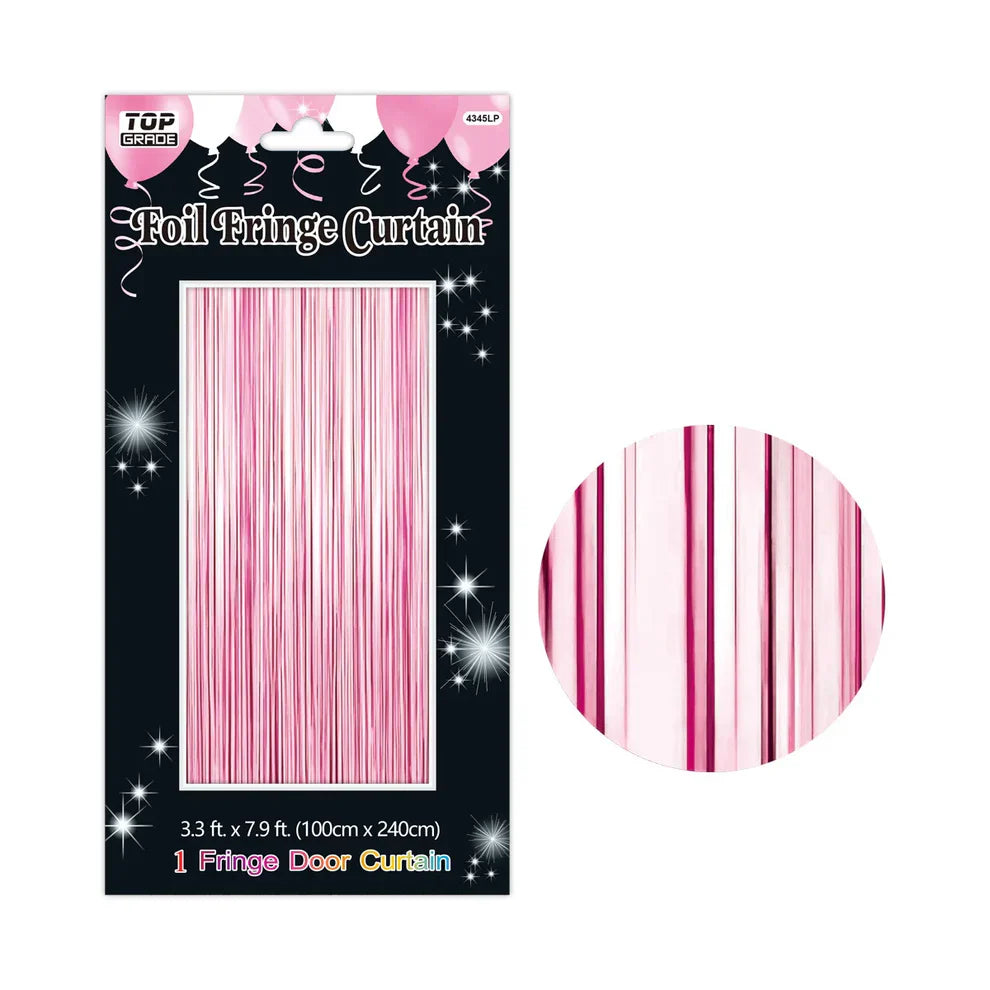 Foil Fringe Multi Color Curtain 3ft x 8ft - Light Pink