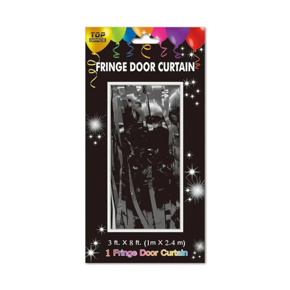 Foil Fringe Curtain 3ft x 8ft - Black