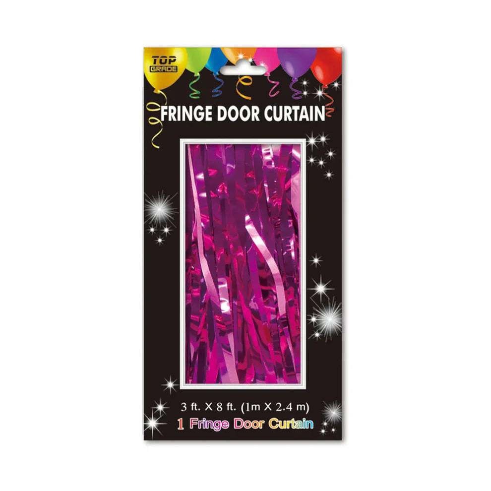 Foil Fringe Curtain 3ft x 8ft - Hot Pink