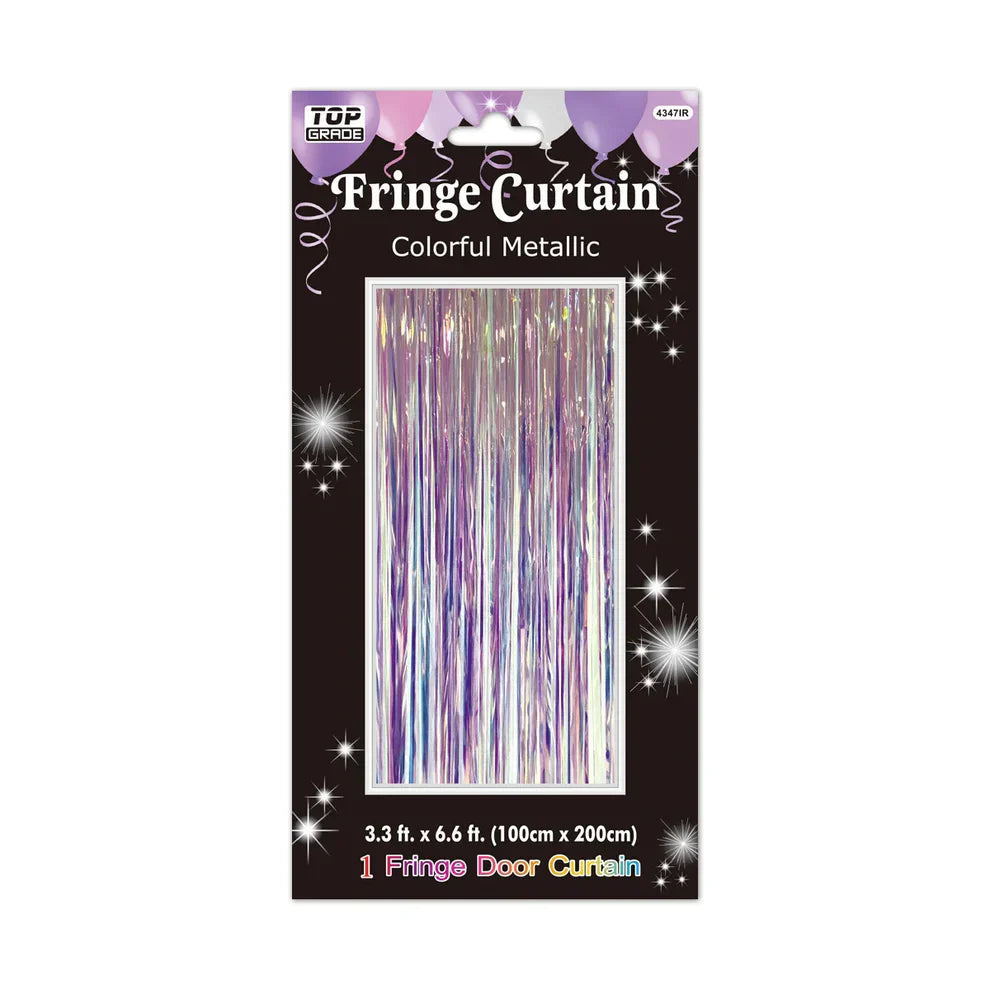 Foil Fringe Multi Color Curtain 3ft x 8ft - Iridescent