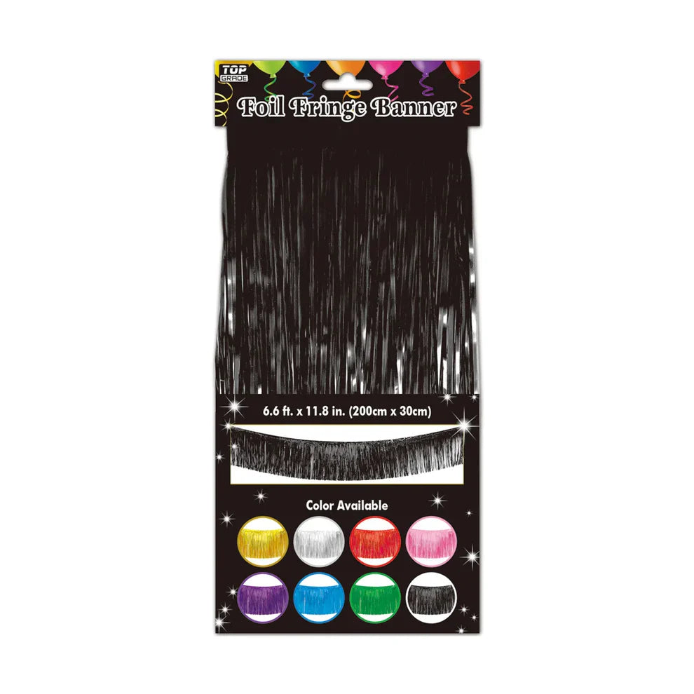 Foil Fringe Banner 6.6ft x 11.8in - Black