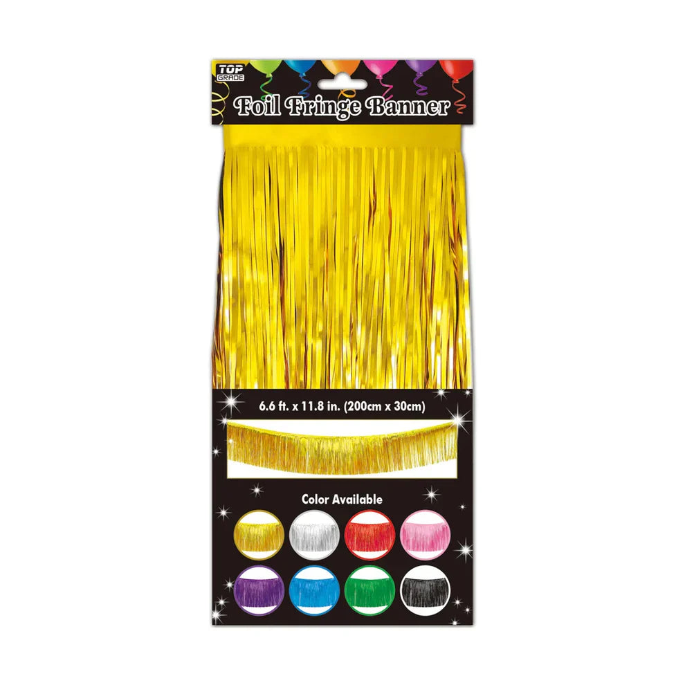 Foil Fringe Banner 6.6ft x 11.8in - Gold
