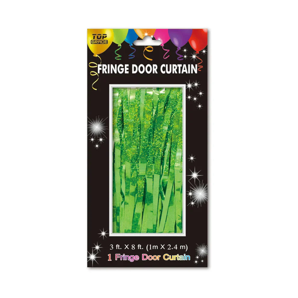 Foil Fringe Holographic Curtain 3ft x 8ft - Green
