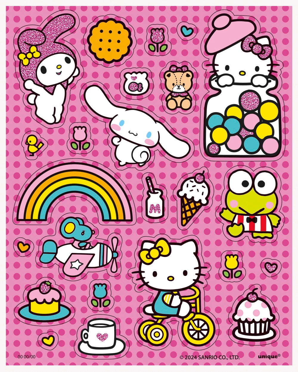 Hello Kitty and Friends Glittery Sticker Sheets 4ct