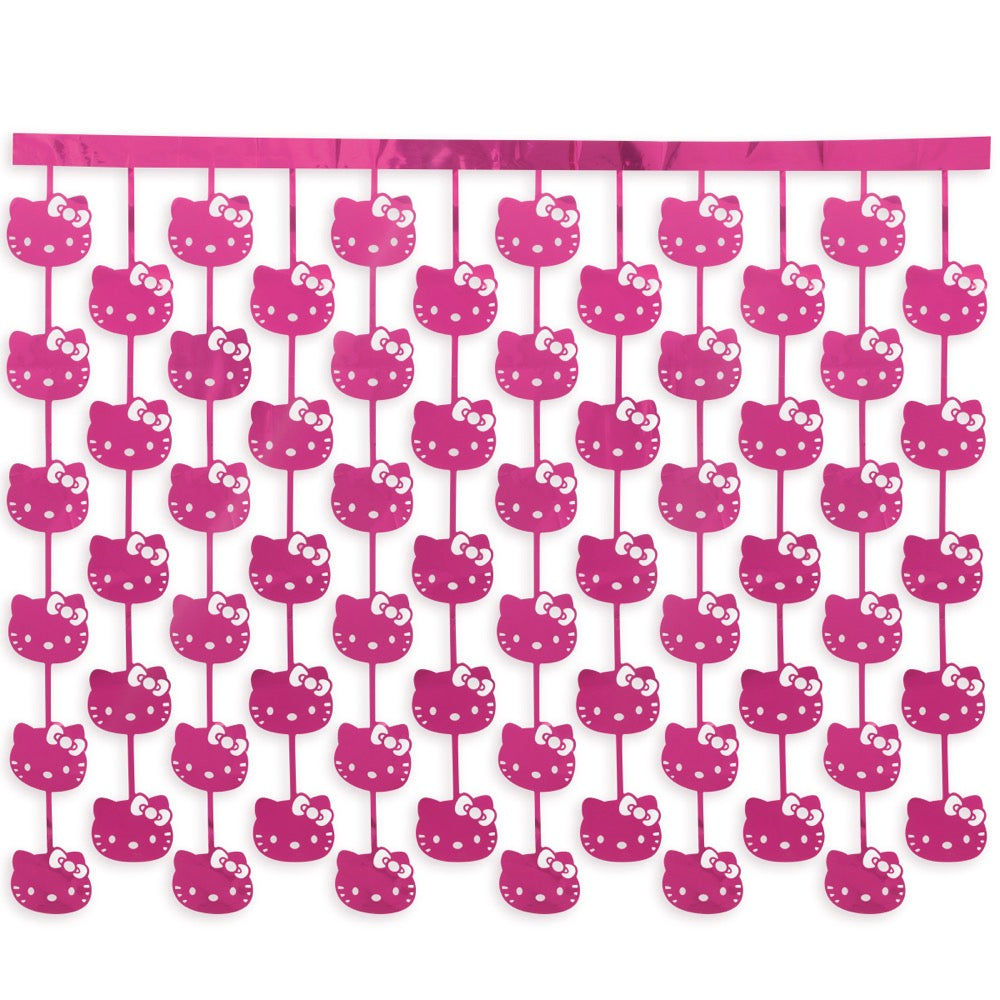 Hello Kitty and Friends Diecut Faces Pink Foil Fringe Photo Backdrop