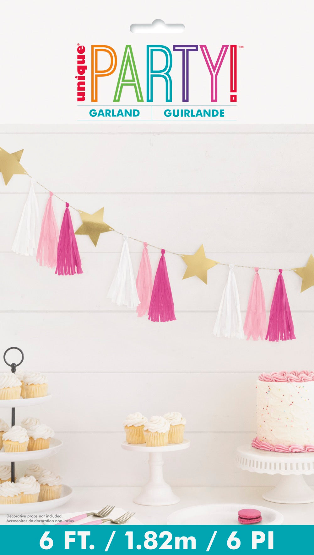 Gold Foil Star Garland with Tassels 6ft