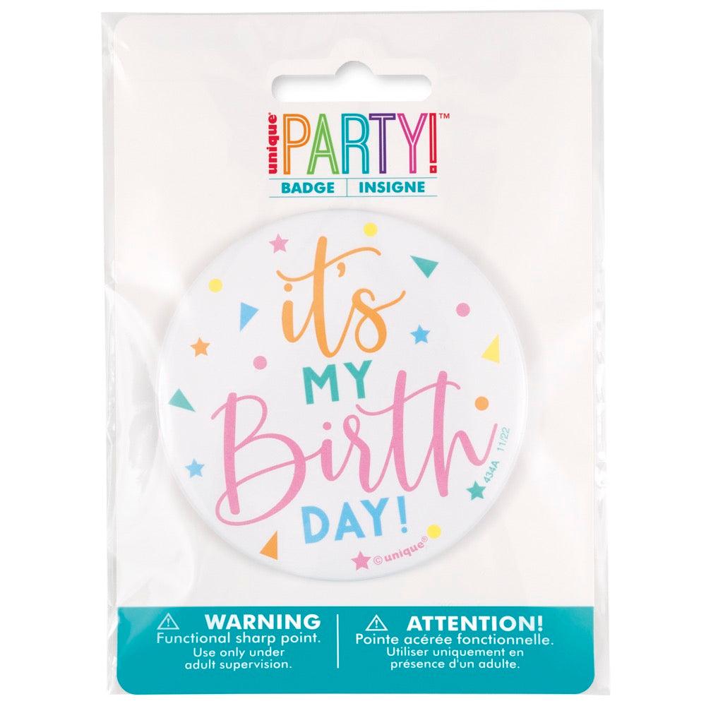 Enamel It's My Birthday Round 3in Badge