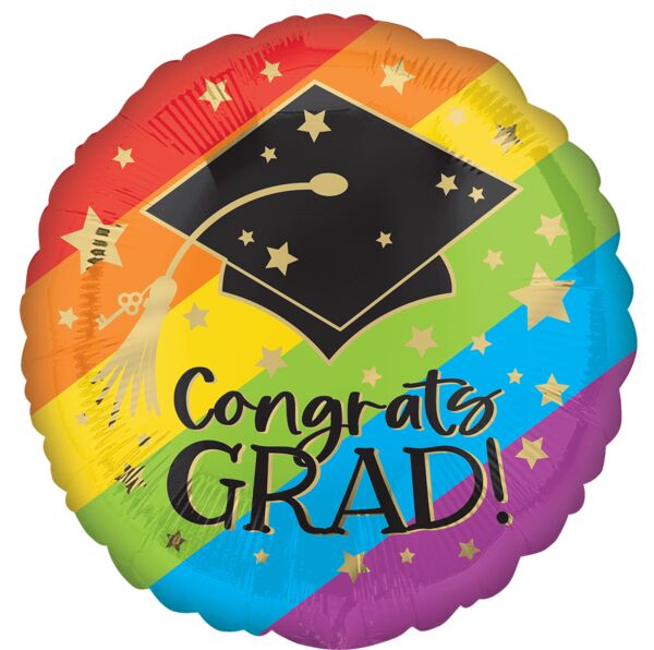 S09 Bold Rainbow Grad 17in Balloon