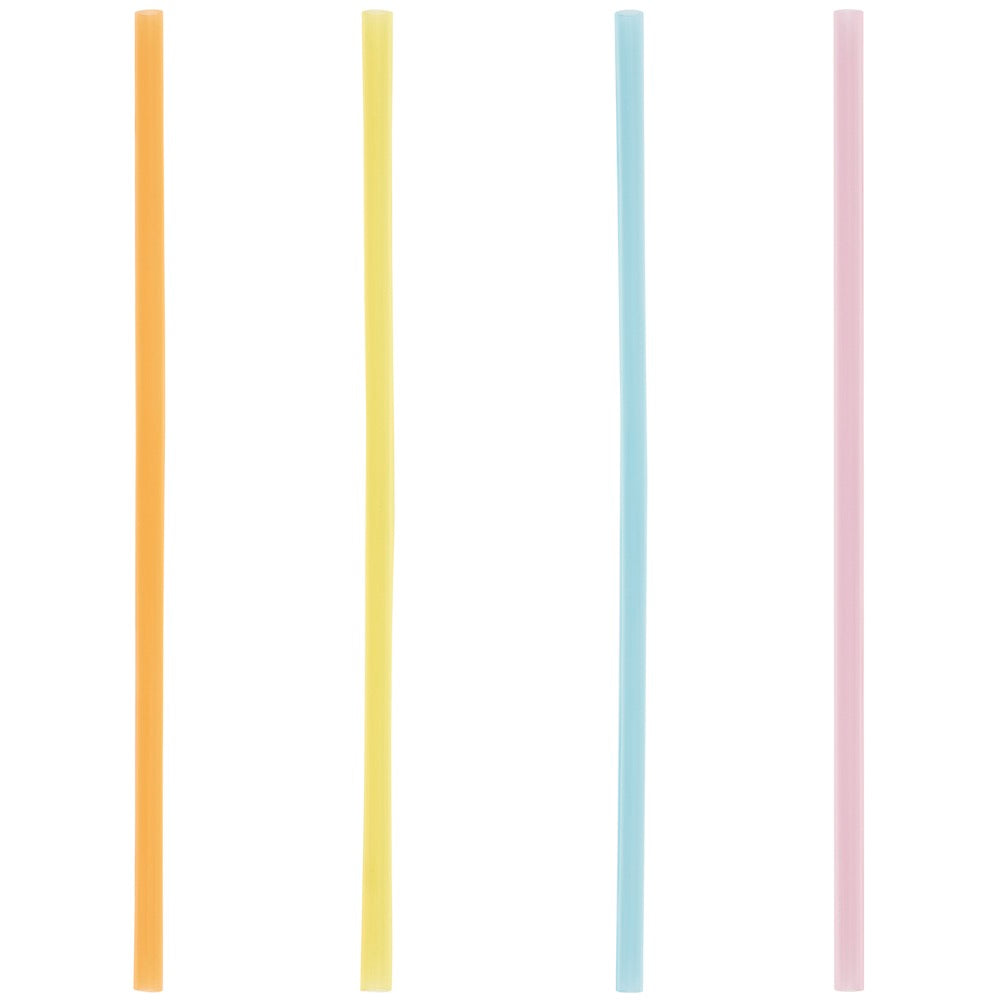 Assorted Color Reusable Plastic Straws 8ct