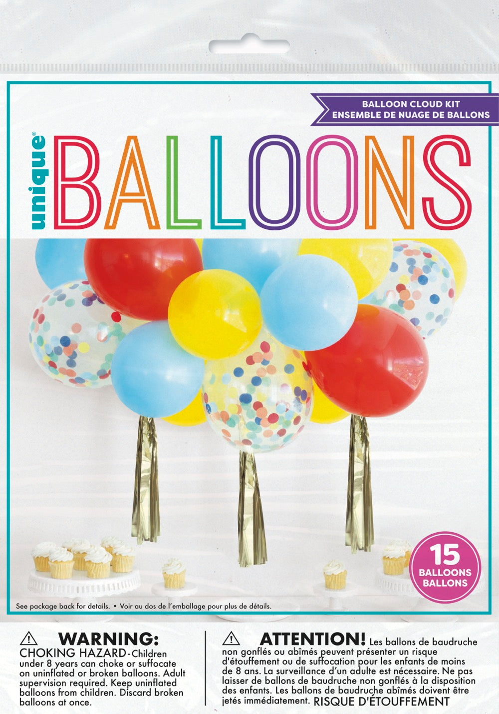 Red Blue Yellow and Confetti Mini Balloon Arch Kit