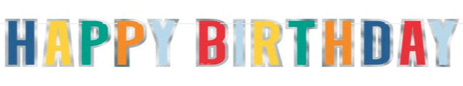 Happy Birthday Dots Foil Happy Birthday Letter Banner 7.25ft