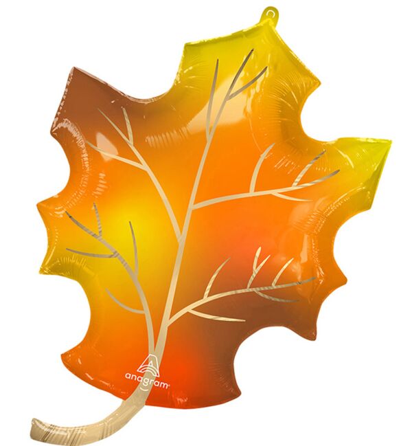 Satin Infused Fall Leaf 34in SuperShape Balloon