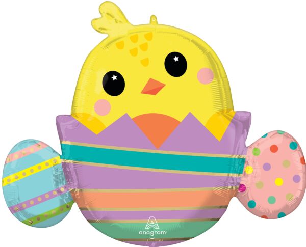 #S07 Chicky in Striped Egg 24in Balloon