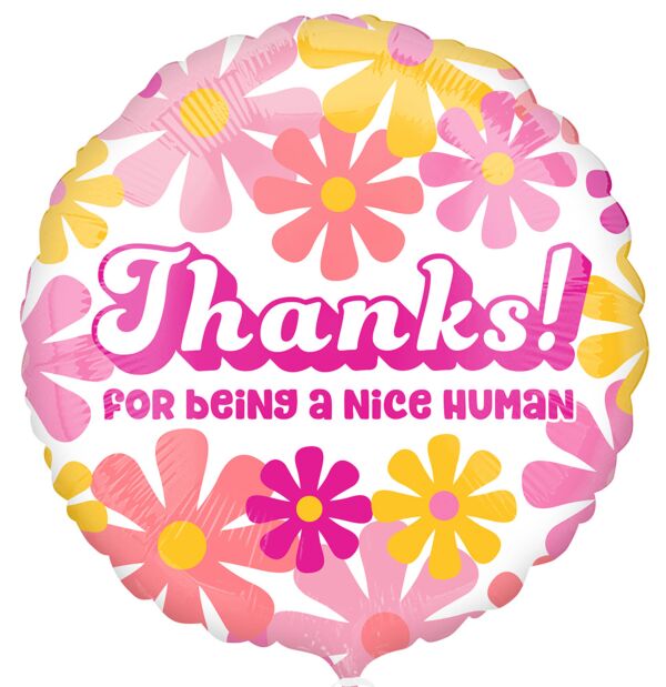 #473-B Thanks Nice Human 18in Balloon