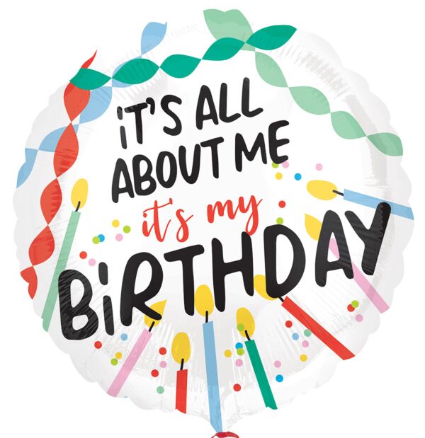 #041-A It's All About Me Birthday 18in Balloon