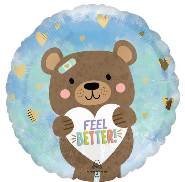 #574 Feel Better Bear 17in Balloon