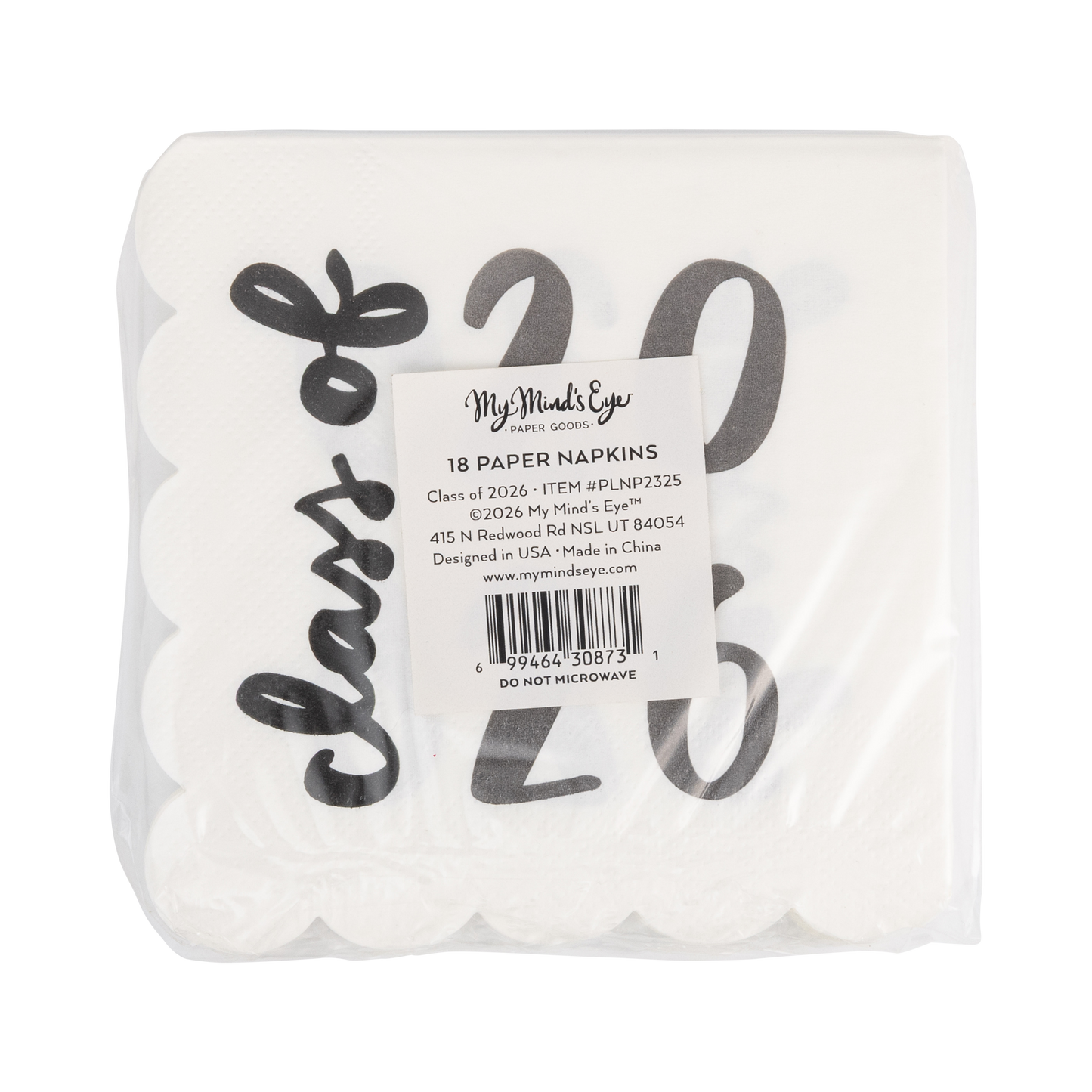 Foiled Class of 2026 Scallop Cocktail Napkin (18 ct)