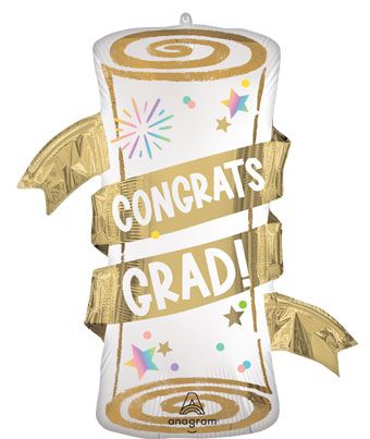 S35 Grad Pastel Diploma 31in Balloon
