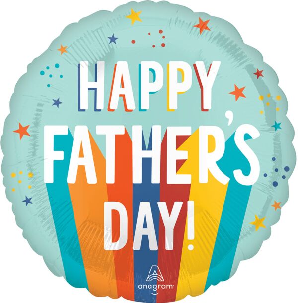 #S38-B Father's Day Playful Stripes 18in Balloon