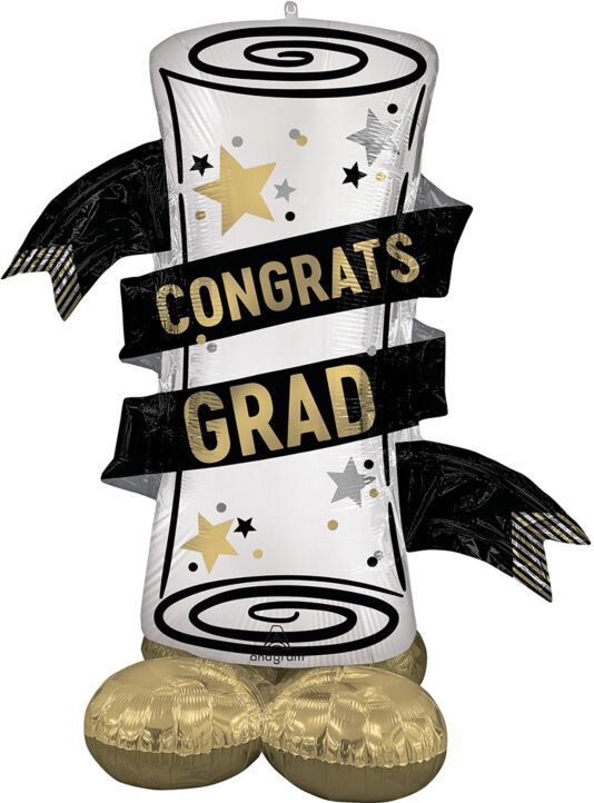 S15A Satin Grad Diploma AirLoonz Balloon