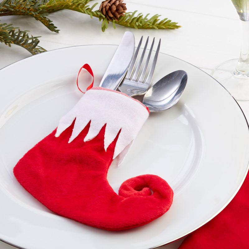 6" Small Red Elf Stocking