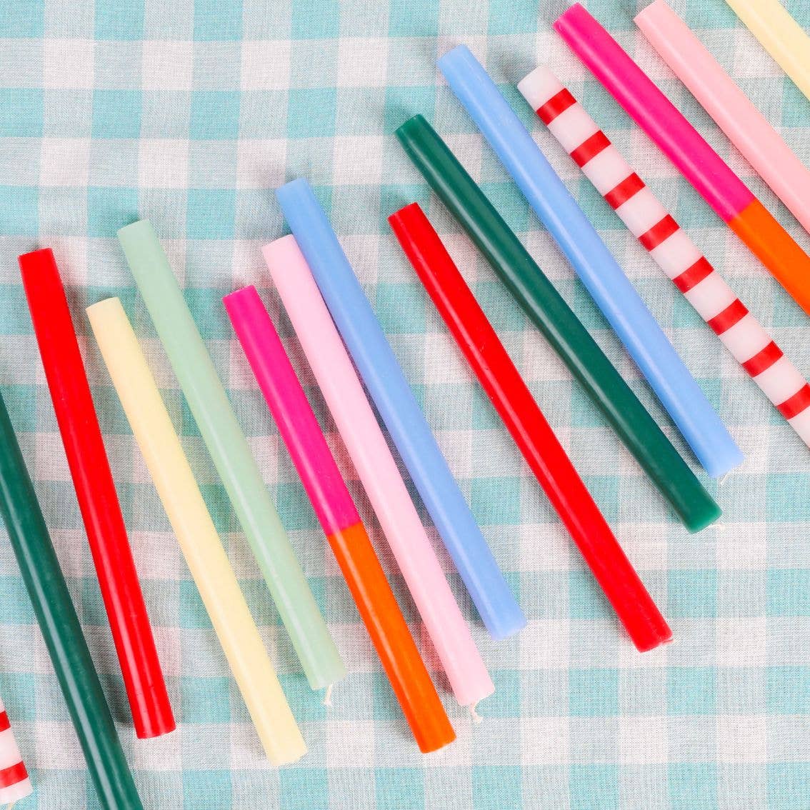 Red & White 11in Taper Candles - 1 Candle