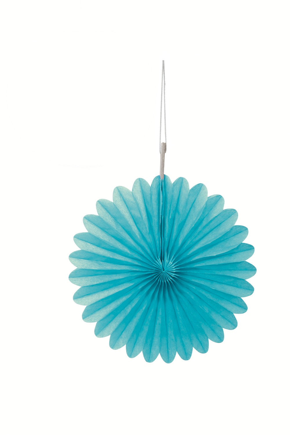 Teal 6in Tissue Paper Fans 3ct