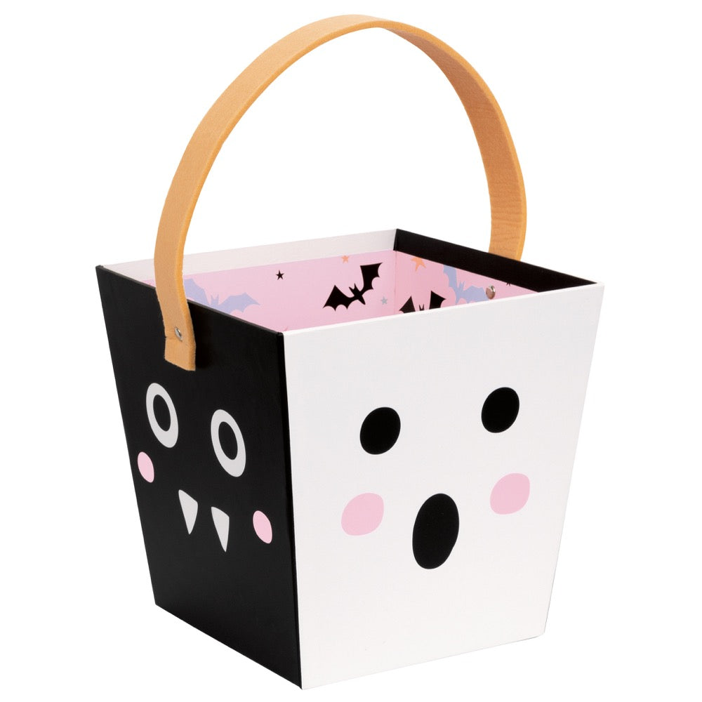 Pastel Hauntings Black Bat Favor Bucket with Felt Handle