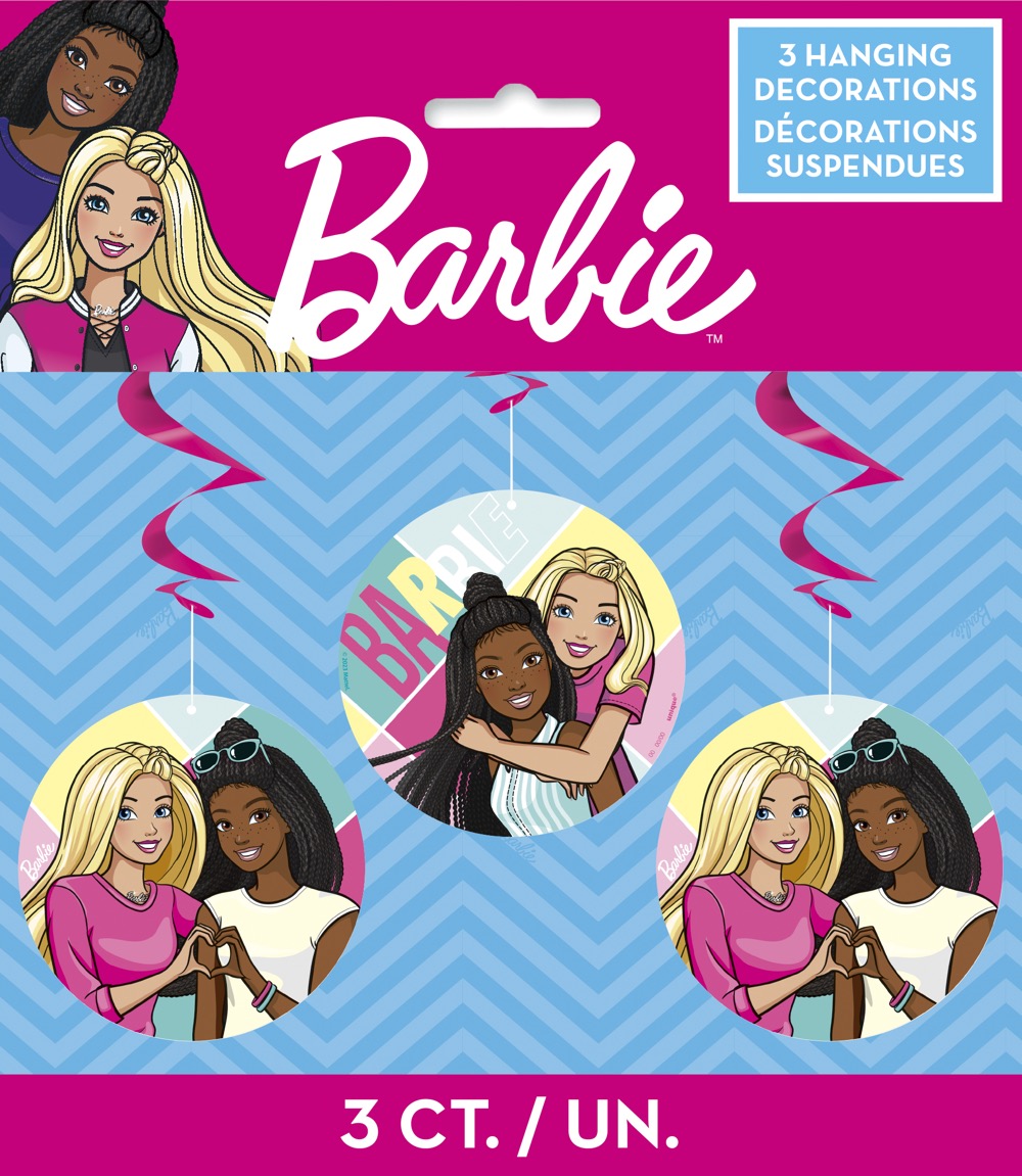 Barbie Hanging Swirl Decorations 26in 3ct