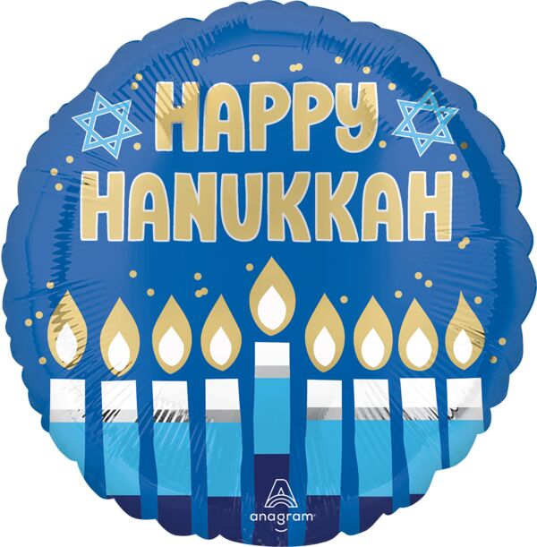 S48 Happy Hanukkah 18in Balloon
