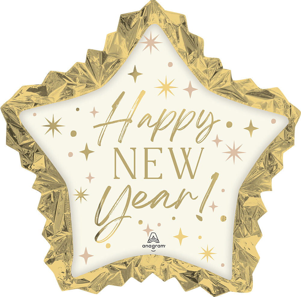 S69 Golden Soiree New Year Star 34in Balloon