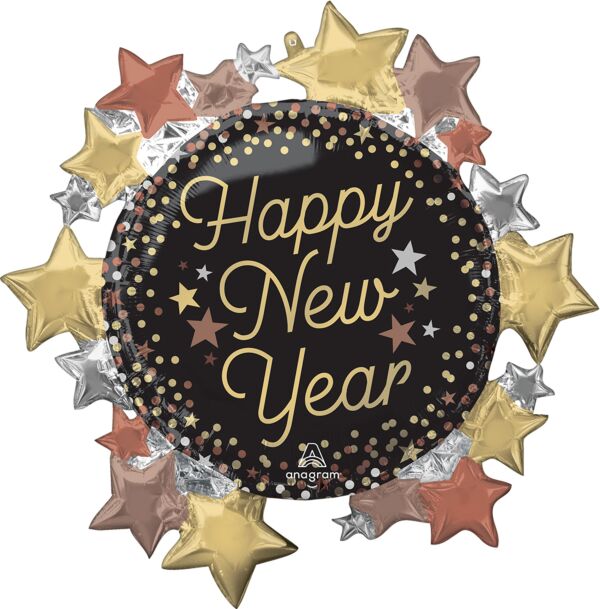 S71 Luxe New Year Stars 30in Balloon