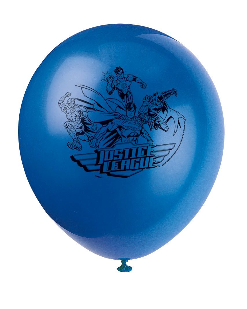 Justice League 12in Latex Balloons 8ct