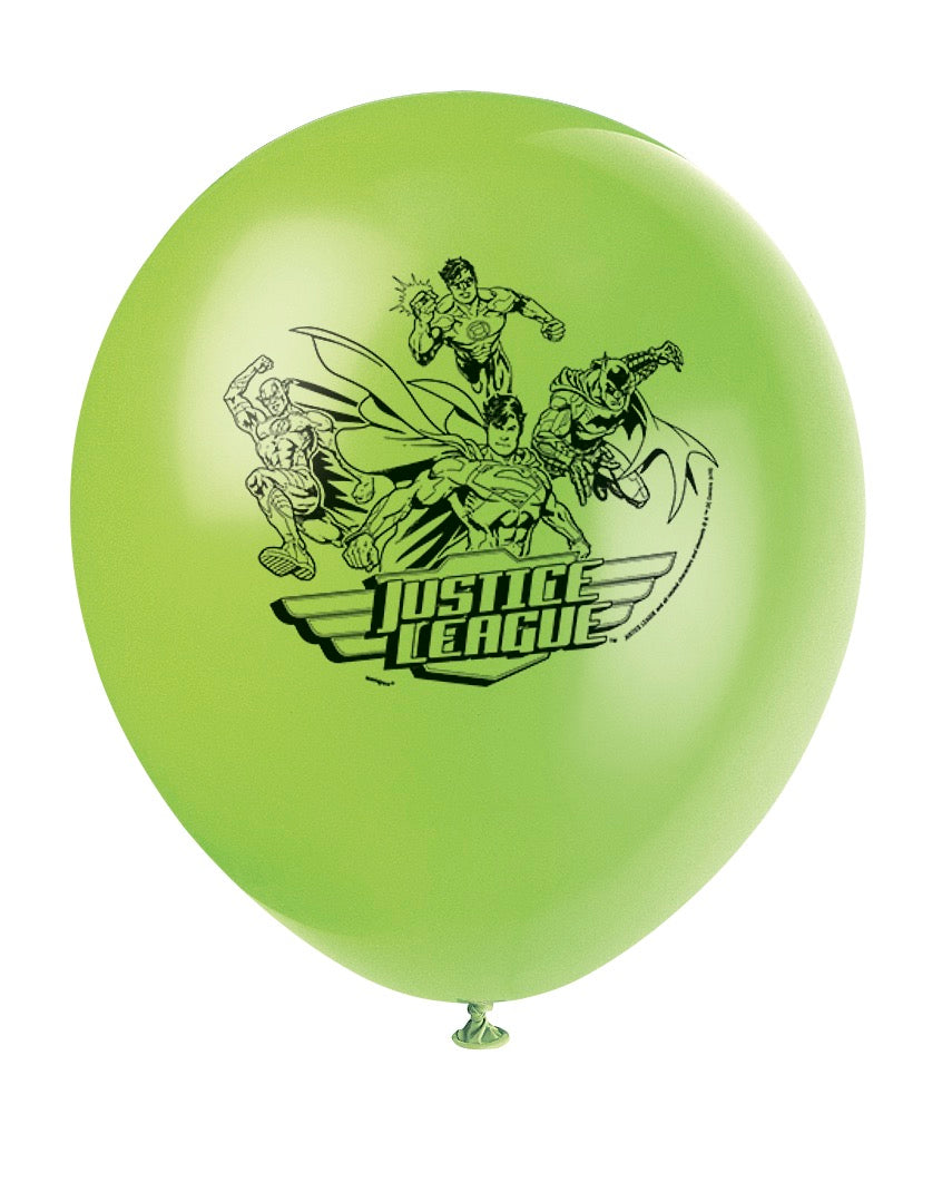 Justice League 12in Latex Balloons 8ct