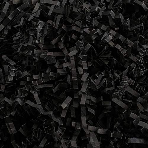 Black Crinkle Cut Shred Tissue Paper 2oz