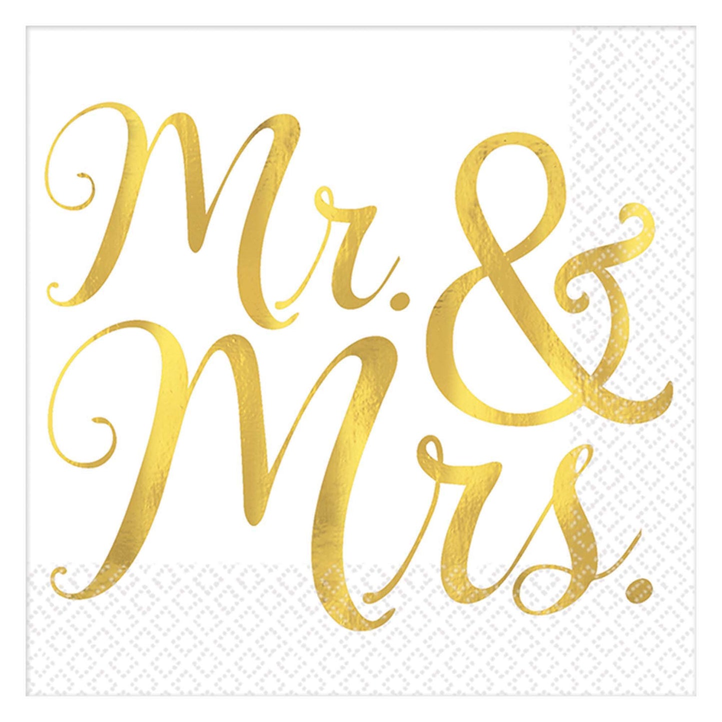 Mr. & Mrs. Hot Stamp Beverage Napkins 16ct