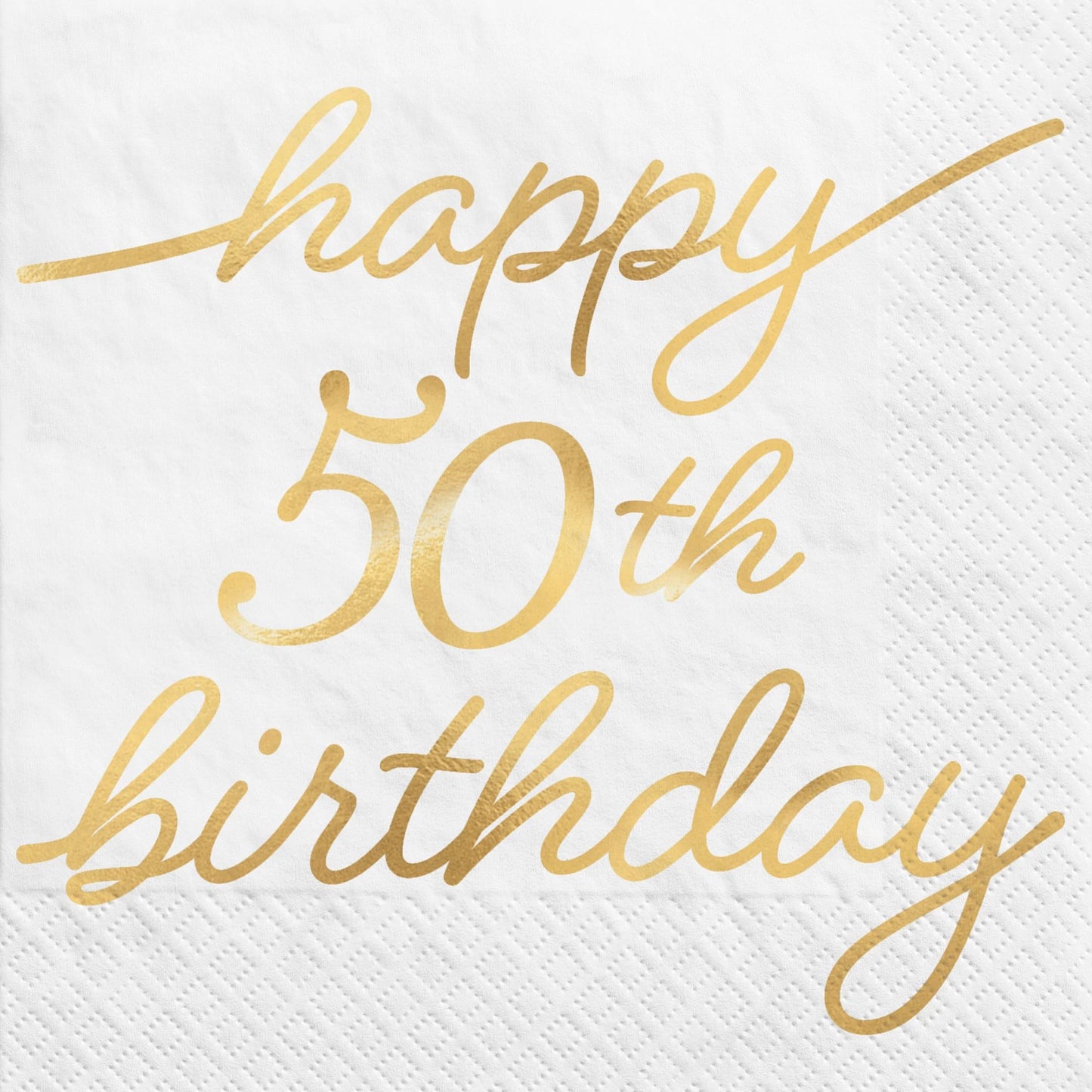 Golden Age Birthday 50th Foil Beverage Napkins