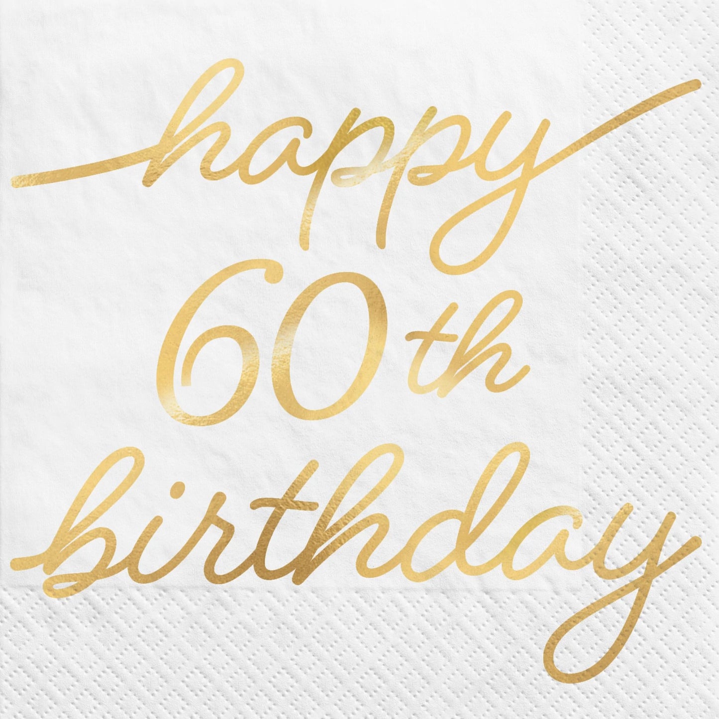 Golden Age Birthday 60th Foil Beverage Napkins