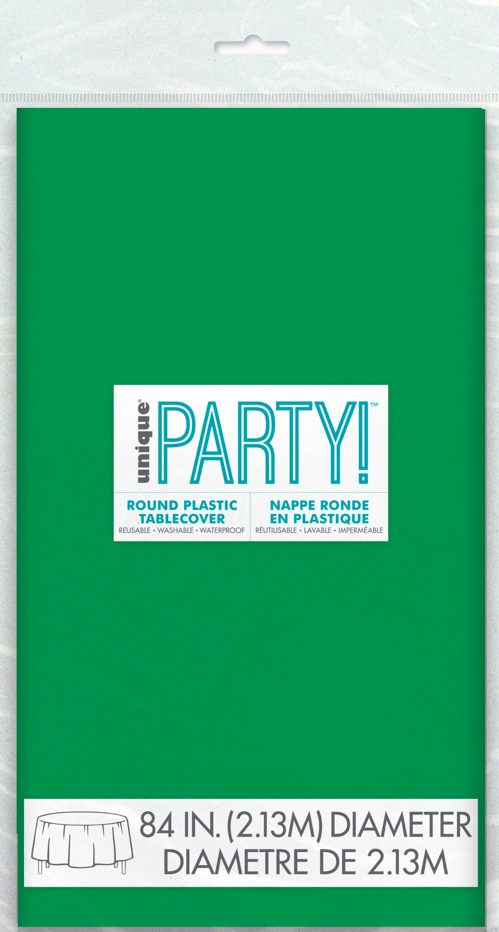 Green Plastic Round Table Cover 84"