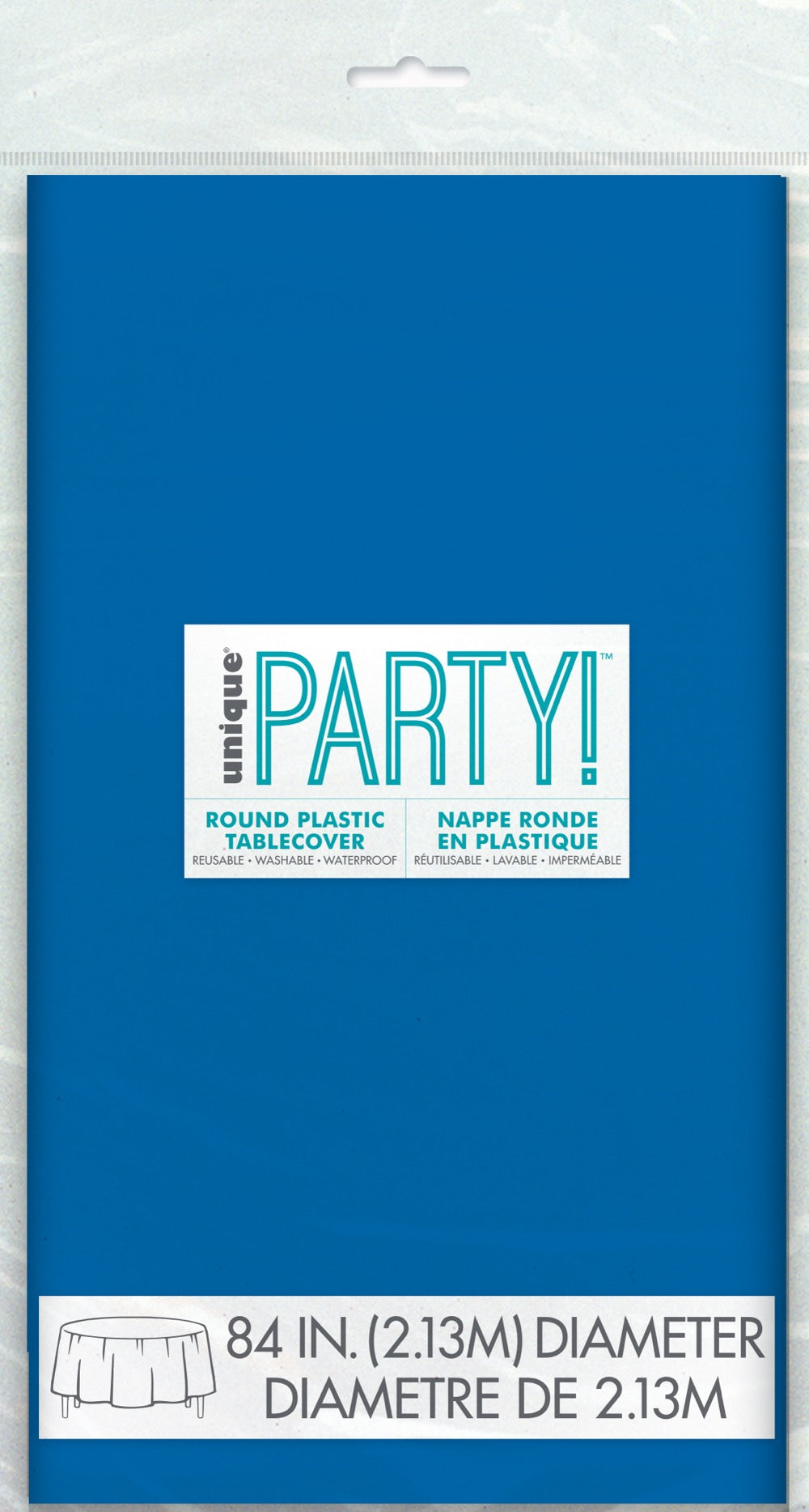 Royal Blue Plastic Round Table Cover 84"